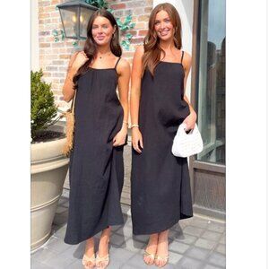 Sol Angeles Gauzy Maxi Dress in Black